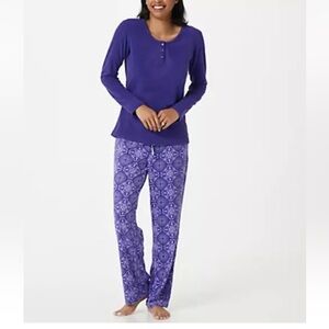 NWT Muk Luks 3 Button Henley Soft As Butter Knit Loungewear Set